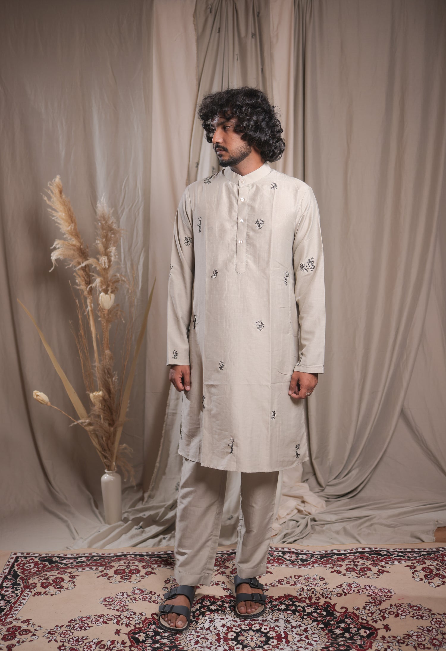 Pichwai Hand Embroidered Kurta Set